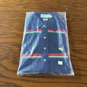 Vintage Augusta National Golf Shop Cotton Polo Shirt Medium Made In Japan